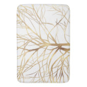 金ゴールドツモダンリーシルエット白ミニマルデザイン バスマット (正面縦)