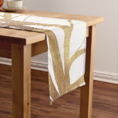 金ゴールドツモダンリーシルエット白ミニマルデザイン ミディアムテーブルランナー (インサイチュ)