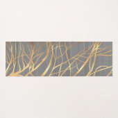 金ゴールドツリモダンーシルエットグレミニマルーデザイン ヨガマット (裏面(横))