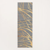 金ゴールドツリモダンーシルエットグレミニマルーデザイン ヨガマット (裏面)