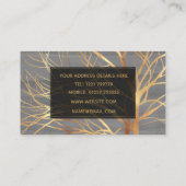 金ゴールドツリモダンーシルエットグレミニマルーデザイン 名刺 (裏面)