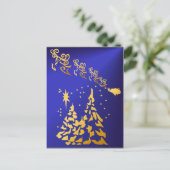 金ゴールドツリーとサンタストレンディアハガキ シーズンポストカード (スタンド正面)