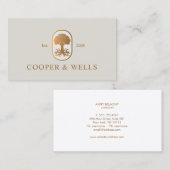 金ゴールドツリーとルーツロゴプロフェッショナル 名刺 (正面/裏面)