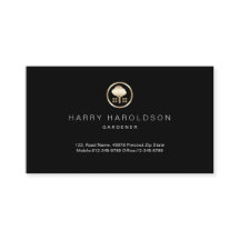 金ゴールドツリーアイコンホームガーデナー名刺