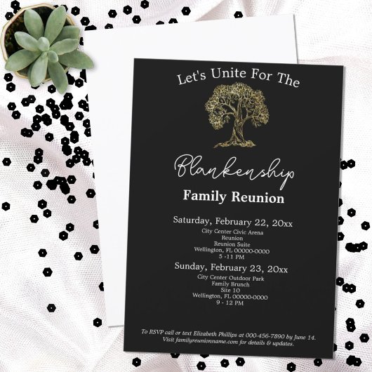 金ゴールドツリーアートワークファミリー懇親会2日テンプレート 招待状