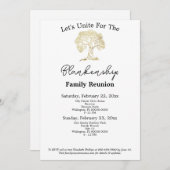 金ゴールドツリーアートワークファミリー懇親会2日テンプレート 招待状 (正面/裏面)