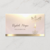 金ゴールドツリーウィメンシルエットヨガインストラクター 名刺 (正面)