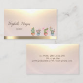 金ゴールドツリーウィメンシルエットヨガインストラクター 名刺 (正面/裏面)