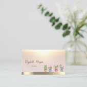 金ゴールドツリーウィメンシルエットヨガインストラクター 名刺 (スタンド正面)