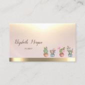 金ゴールドツリーウィメンシルエットヨガインストラクター 名刺 (正面)