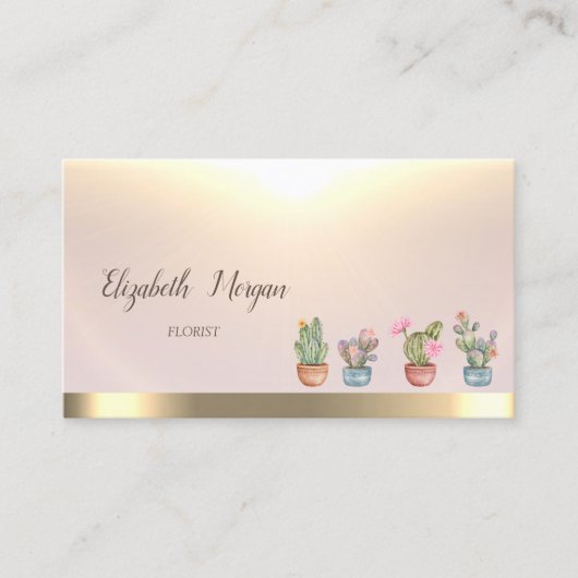 金ゴールドツリーウィメンシルエットヨガインストラクター 名刺 (正面)