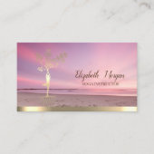 金ゴールドツリーウィメンシルエット禅サンセットビーチ 名刺 (正面)