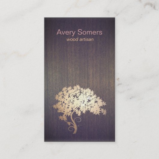 金ゴールドツリーウッドアーティスト名刺 名刺 (正面)