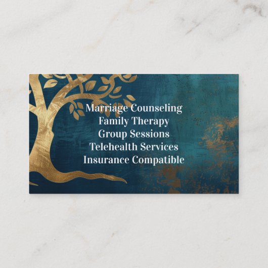 金ゴールドツリーカウンセリングセラピー心理療法 名刺 (裏面)