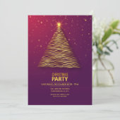 金ゴールドツリークリスマスパーティの招待状 招待状 (スタンド正面)