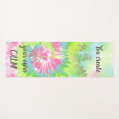 金ゴールドツリーシルエットカラフル、レインボー絞り染め ヨガマット (正面(横))