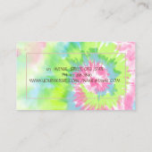 金ゴールドツリーシルエット、ヨガカラフル絞り染め 名刺 (裏面)