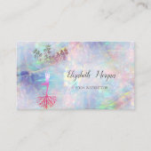 金ゴールドツリーシルエット,ヨガ,オパール 名刺 (正面)