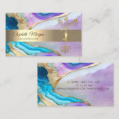 金ゴールドツリーバイオレットブルーヨガインストラクター 名刺 (正面/裏面)