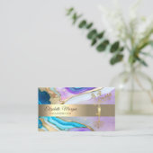 金ゴールドツリーバイオレットブルーヨガインストラクター 名刺 (スタンド正面)