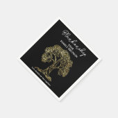 金ゴールドツリーファミリ懇親会パーティー必須 スタンダードカクテルナプキン (角)