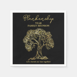 金ゴールドツリーファミリ懇親会パーティー必須 スタンダードカクテルナプキン