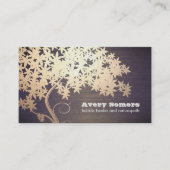 金ゴールドツリーホリスティックヒーラーナチュロパスウッドルック 名刺 (正面)