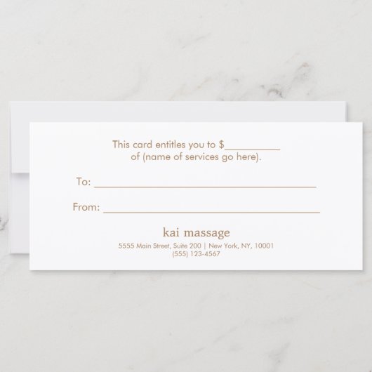 金ゴールドツリーマッサージセラピストギフト証明書 (裏面)