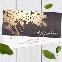 金ゴールドツリーマッサージセラピストギフト証明書