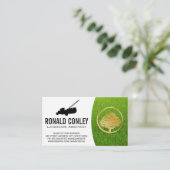 金ゴールドツリーロゴ | 芝刈機 | グラス 名刺 (スタンド正面)