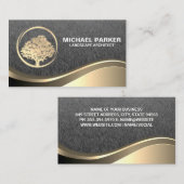 金ゴールドツリーロゴ | 金ゴールド金属波名刺 名刺 (正面/裏面)