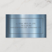 金ゴールドツリー女性シルエットブルーメタリック 名刺 (裏面)