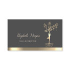 金ゴールドツリー女性シルエットヨガインストラクター