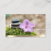 金ゴールドツリー女性シルエットランドスケープヨガ 名刺 (正面)