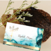 金ゴールドツリー女性シルエット抽象芸術 名刺