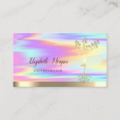 金ゴールドツリー女性シルエット,ホログラフィック 名刺 (正面)