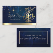 金ゴールドツリー女性シルエット,ロータス,ヨガインストラクター 名刺 (正面/裏面)