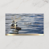 金ゴールドツリー女性シルエット、禅石海 名刺 (正面)