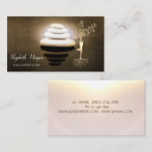 金ゴールドツリー女性シルエット,禅石 名刺 (正面/裏面)