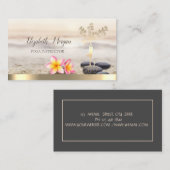 金ゴールドツリー女性シルエット,花,ヨガ 名刺 (正面/裏面)