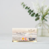 金ゴールドツリー女性シルエット,花,ヨガ 名刺 (スタンド正面)