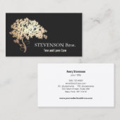 金ゴールドツリー気に芝生ランドスケープとガーデンデザイナー 名刺 (正面/裏面)