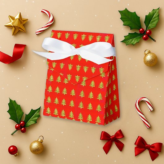 金ゴールドツリー赤クリスマスのお菓子ボックス フェイバーボックス