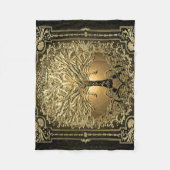 金ゴールドツリー·オブ·ライフ·アンシェン素朴ト フリースブランケット (正面)