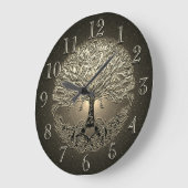 金ゴールドツリー・オブ・ライフ・ハート ラージ壁時計 (傾斜)