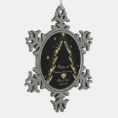 金ゴールドツリー、ダイヤモンド結婚10周年記念 スノーフレークピューターオーナメント (左)