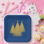 金ゴールドツリー ペーパープレート (パーティー)