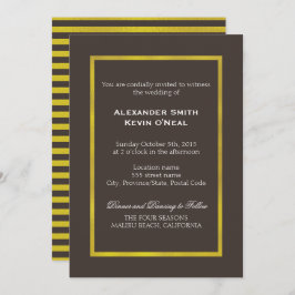 *金ゴールドツーグロームスゲイ結婚のIC招待状 招待状