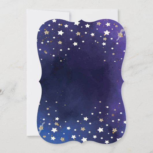 金ゴールドティアラスターズブルーバースデーパーティー 招待状 (裏面)