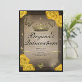 金ゴールドティアラバタフライイエローローズキンセアニラ 招待状 (スタンド正面)